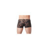 Boxer noir en fine dentelle avec légère transparence 